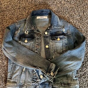 Denim Jacket with Distressed Details